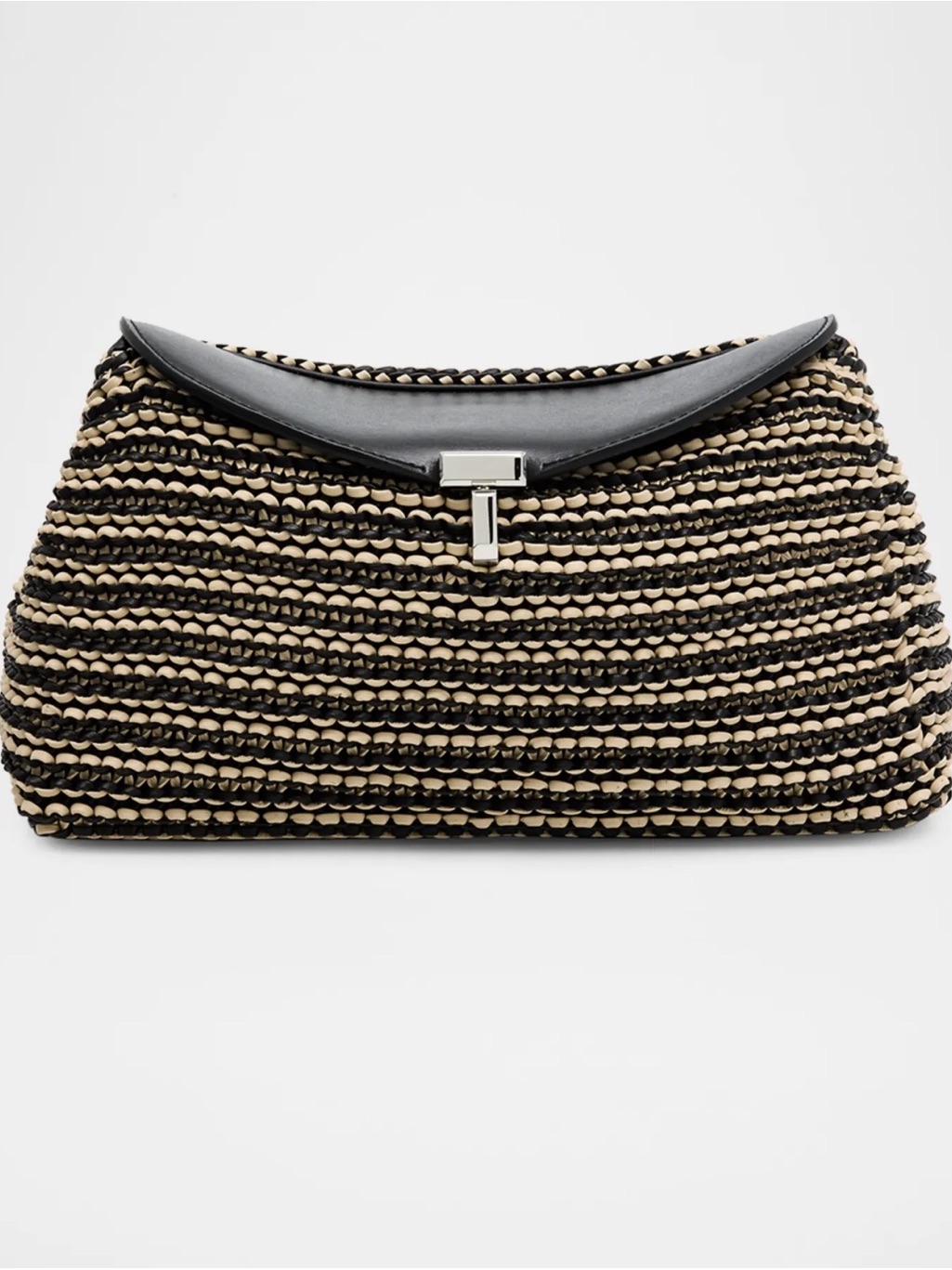 Toteme T-Lock Woven Leather Clutch Bag Nwt